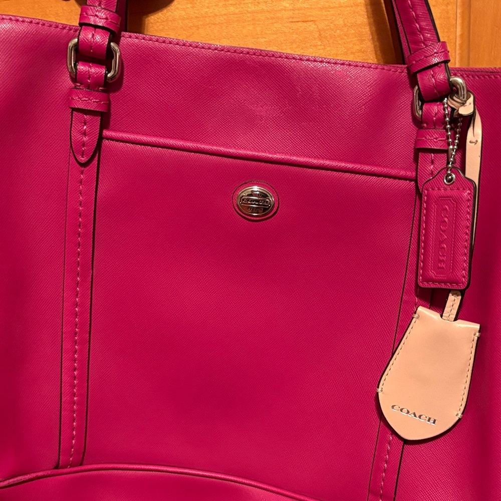 Coach Fuchsia Leather Tote